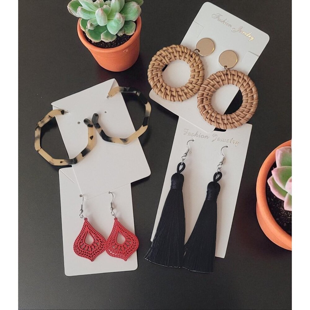 Set of 4 Pairs of Unique Earrings (SKU#3090)